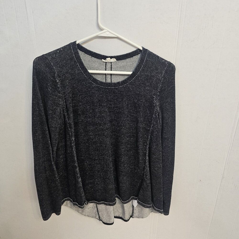 Eileen Fisher Organic Cotton Black Sweater Sz Small Classic  Simple Comfy V443